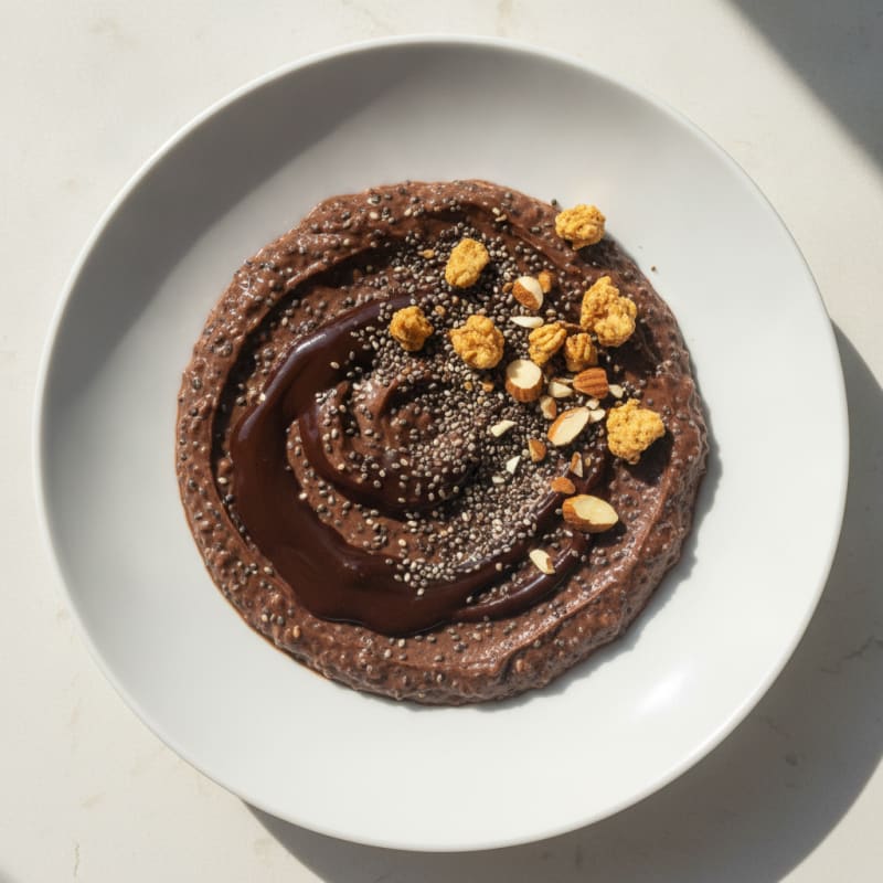 Silky Chocolate Protein Pudding with Chia Seeds
