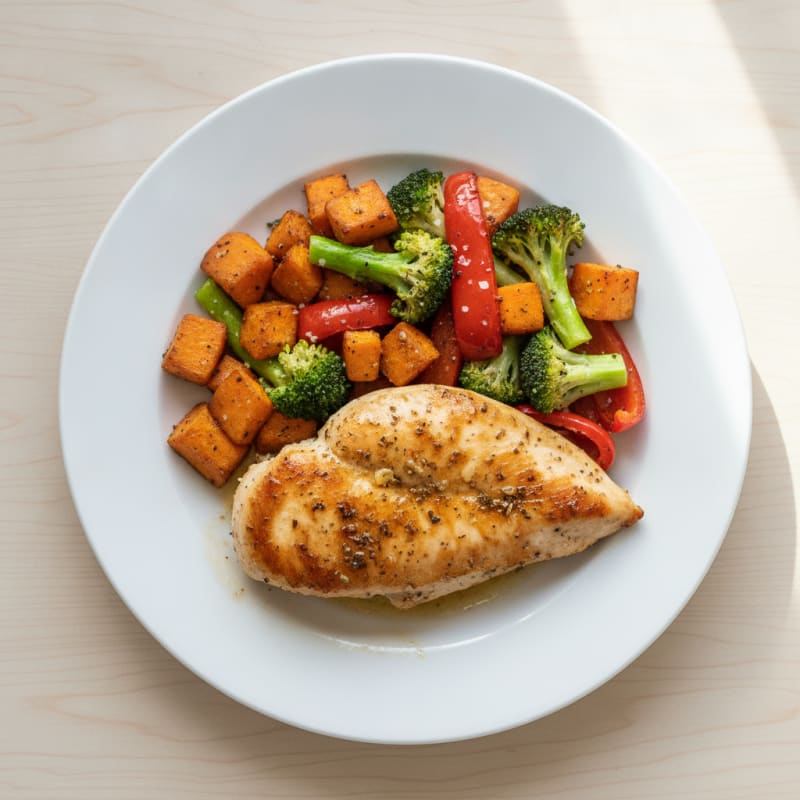 Pan-Seared Chicken with Roasted Vegetables