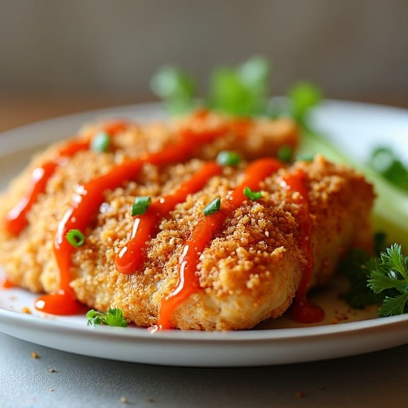 Crispy Baked Ginger-Garlic Chicken with Sweet Chili Sauce