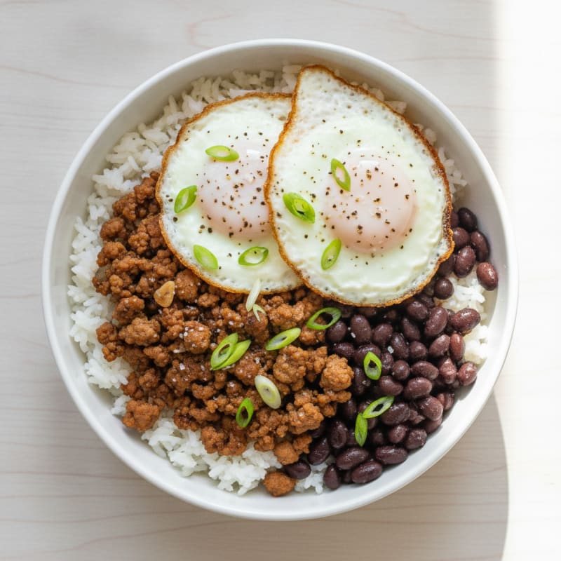 Savory Fried Egg and Rice Bowl