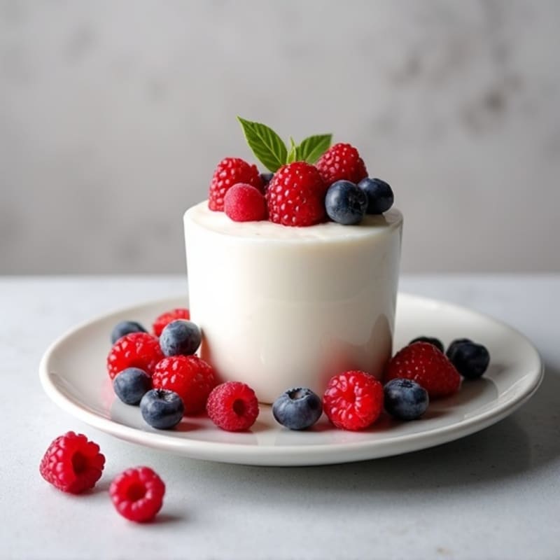 Greek Yogurt Protein Mousse with Mixed Berries