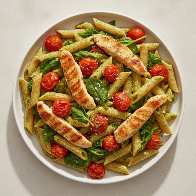 Pesto Chicken and Tomato Pasta