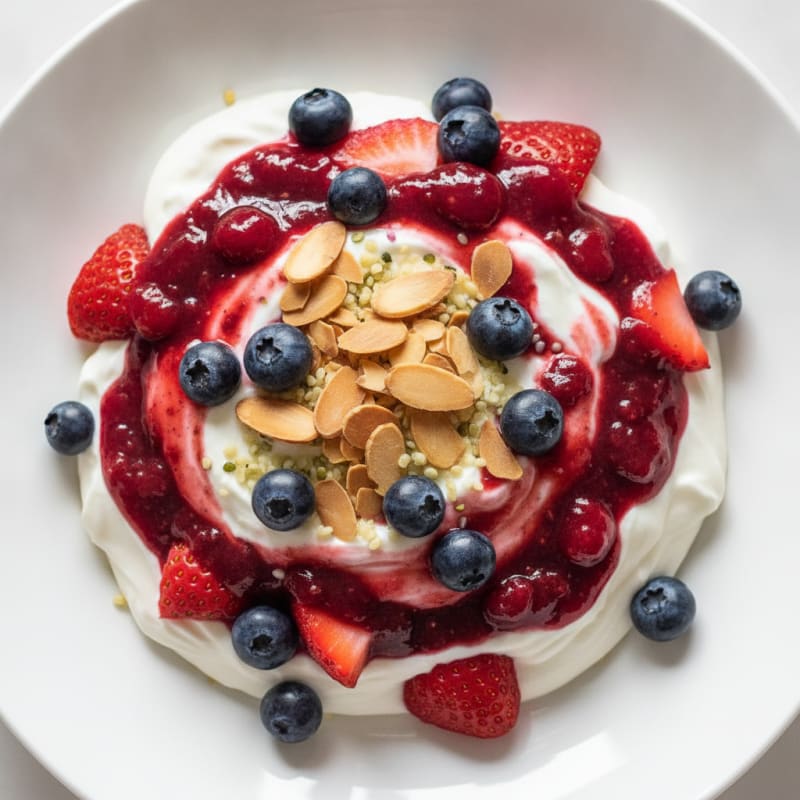 Greek Yogurt Protein Parfait with Mixed Berries