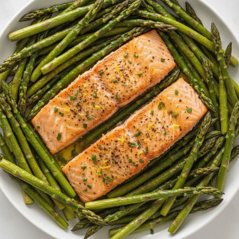 Lemon Herb Grilled Salmon with Asparagus