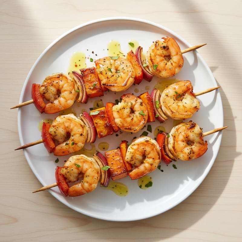 Zesty Grilled Shrimp & Sweet Potato Skewers