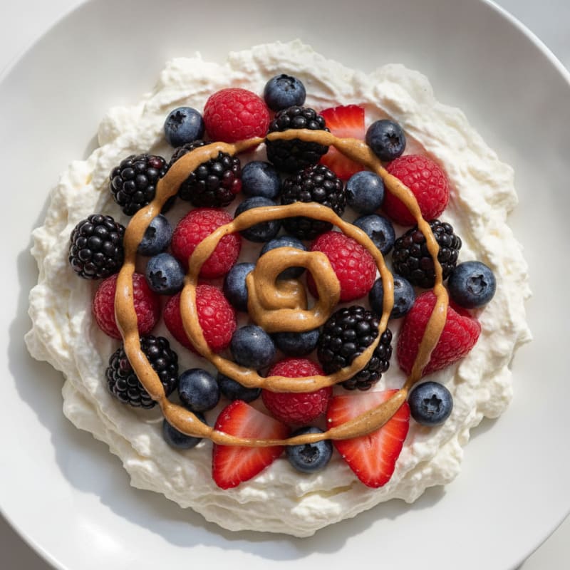 Silky Greek Yogurt Protein Pudding with Mixed Berries