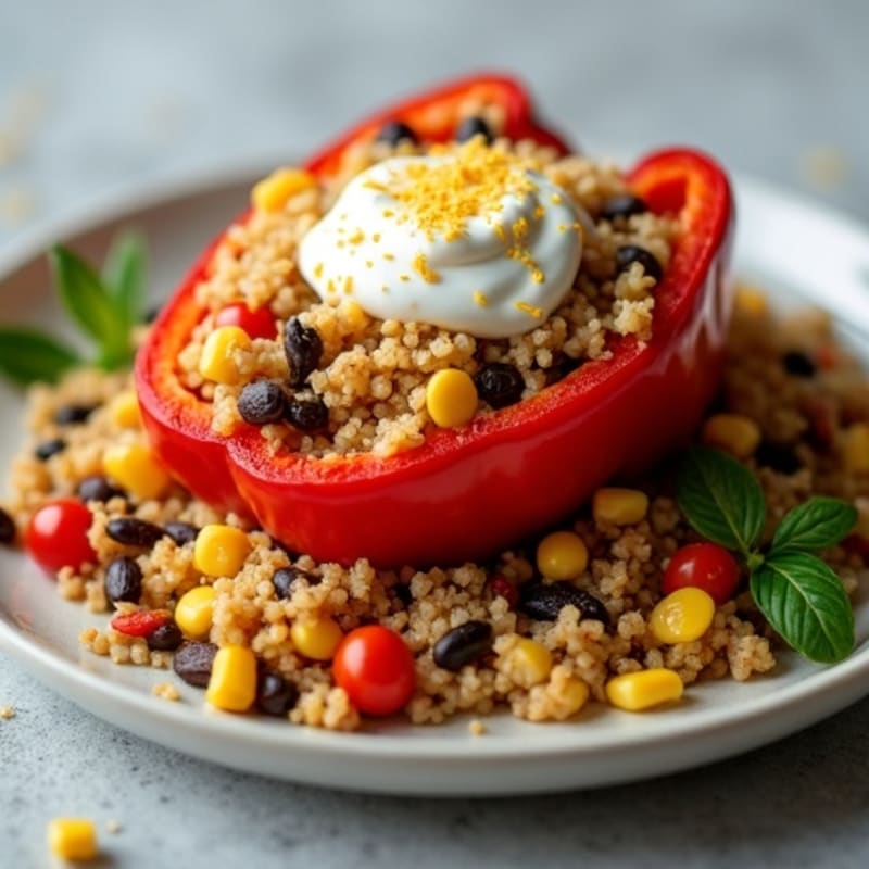 Roasted Zesty Quinoa Stuffed Peppers