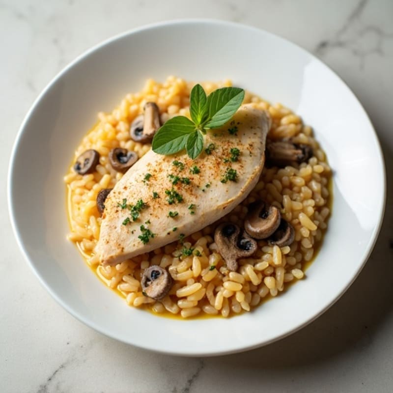 Creamy Mushroom Risotto with Chicken
