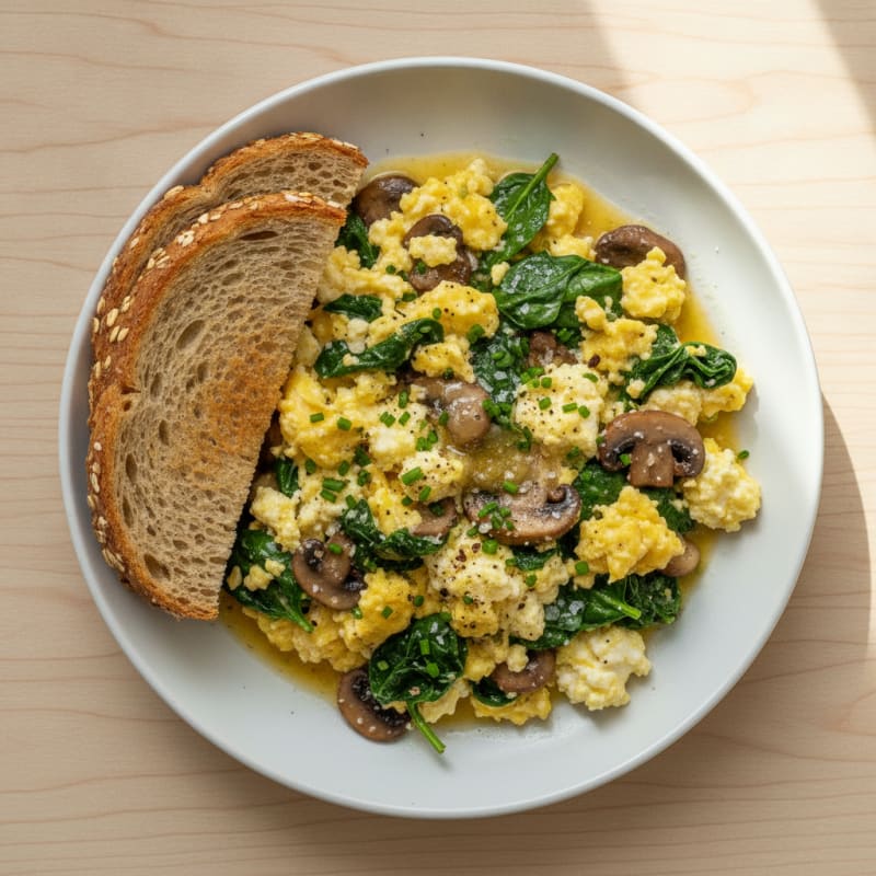 High-Protein Creamy Cottage Cheese Scramble