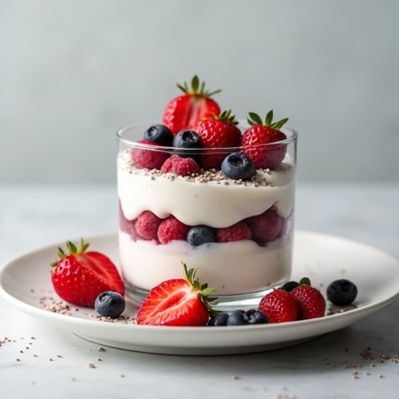 Creamy Greek Yogurt Parfait with Protein Powder and Mixed Berries