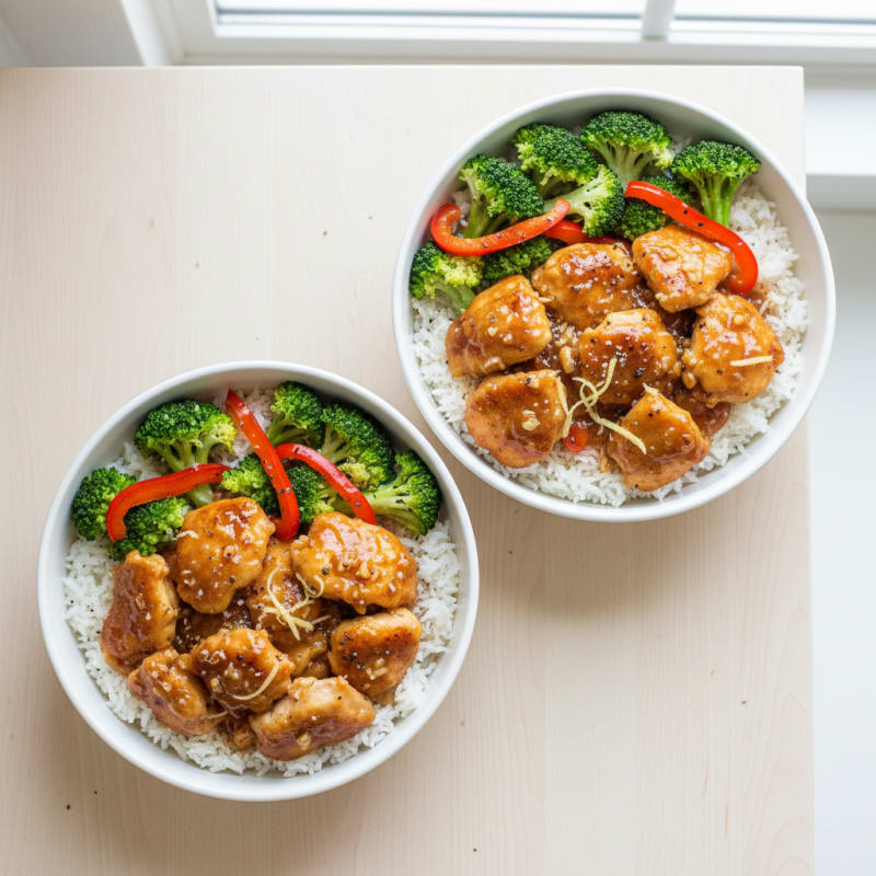 Crispy Honey-Garlic Chicken Bowls