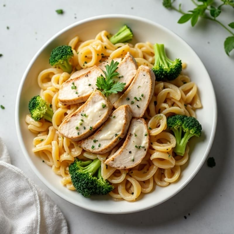 Healthy Creamy Chicken Alfredo Pasta