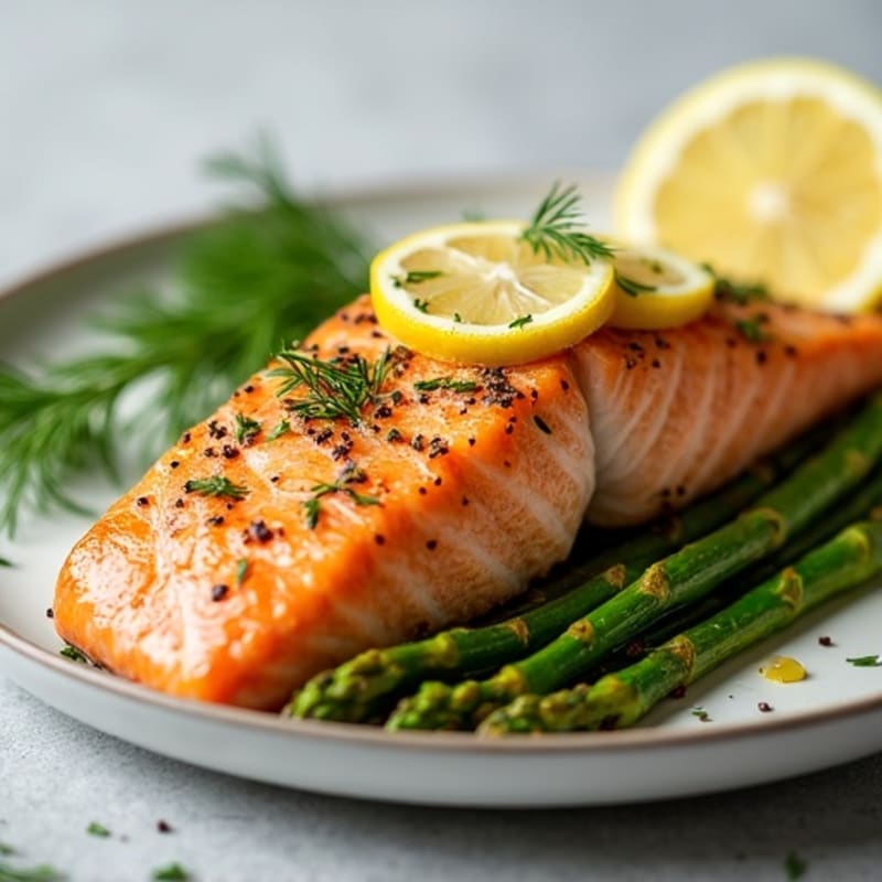 Lemon-Herb Roasted Salmon with Crispy Asparagus