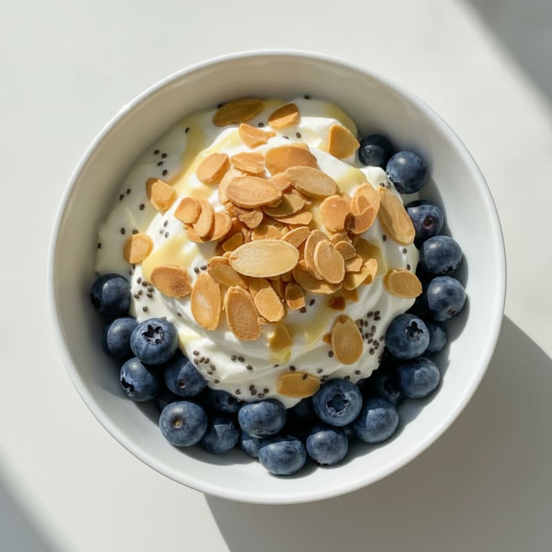 Vanilla Protein Yogurt Parfait with Chia and Almonds