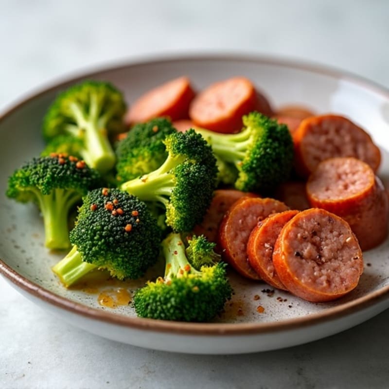 Smoky Turkey Sausage and Crispy Roasted Broccoli