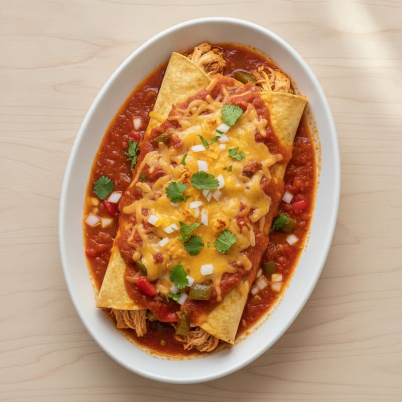 Chicken Enchiladas with Ranchero Sauce