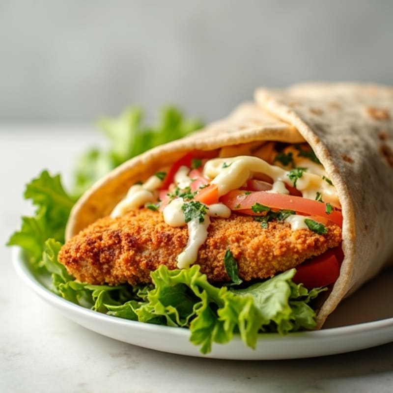 Crispy Chicken Caesar Salad Wrap