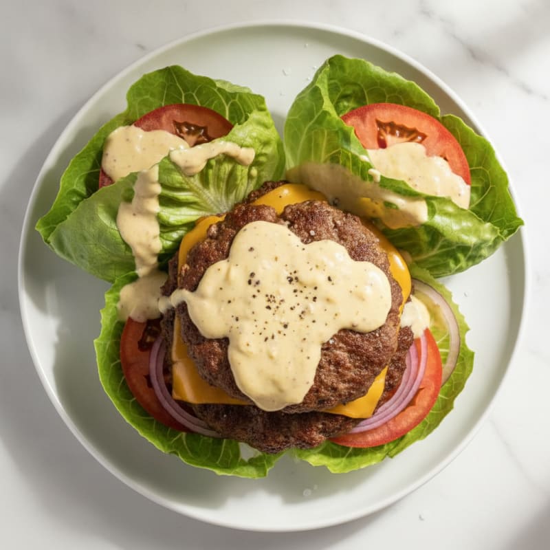 Lean Protein-Style Cheeseburger with Veggies