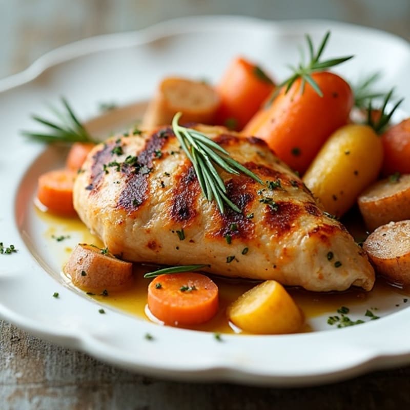 Pan-Seared Herb Chicken with Roasted Root Vegetables