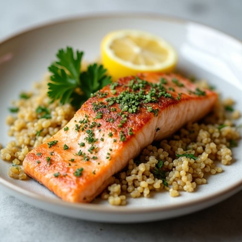 Herb-Crusted Pan Seared Salmon with Lemon