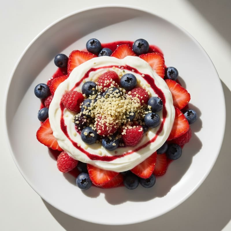 Greek Yogurt Protein Parfait with Mixed Berries