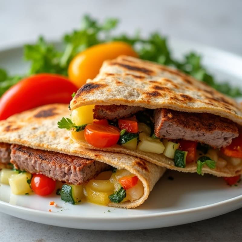 Crispy Steak and Veggie Whole Wheat Quesadillas