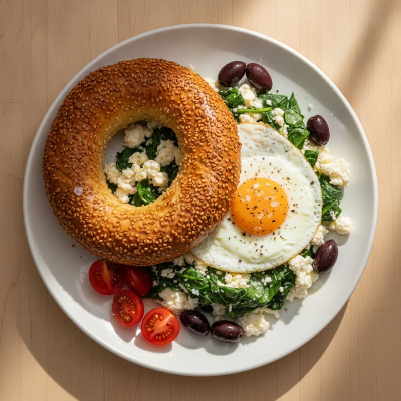 Koulouri Thessalonikis with Feta and Olives