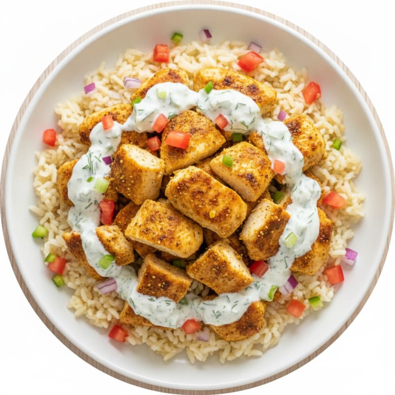 Halal Chicken and Rice Bowl