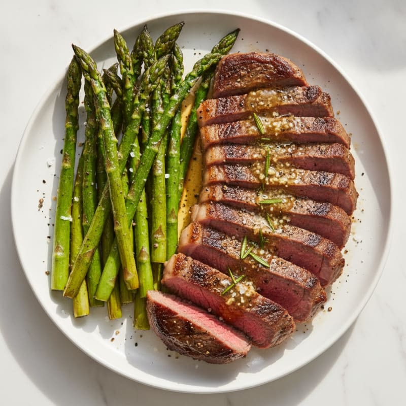 Garlic Butter Steak with Asparagus