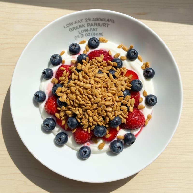 Greek Yogurt Parfait with Fresh Berries and Sunflower Seeds
