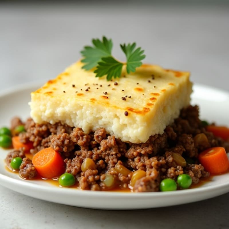 Savory Lean Ground Beef Shepherd's Pie with Creamy Cauliflower Mash