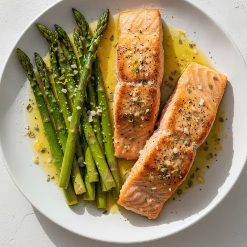 Lemon Herb Baked Salmon with Asparagus