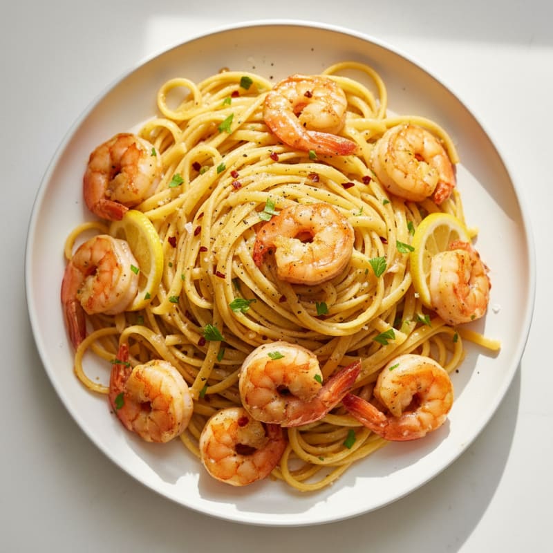 Garlic Butter Shrimp Scampi with Linguine