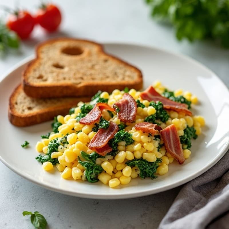 Egg White Scramble with Spinach and Turkey Bacon