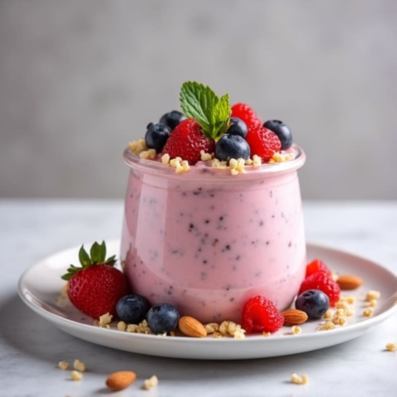 Silky Greek Yogurt Protein Mousse with Berries