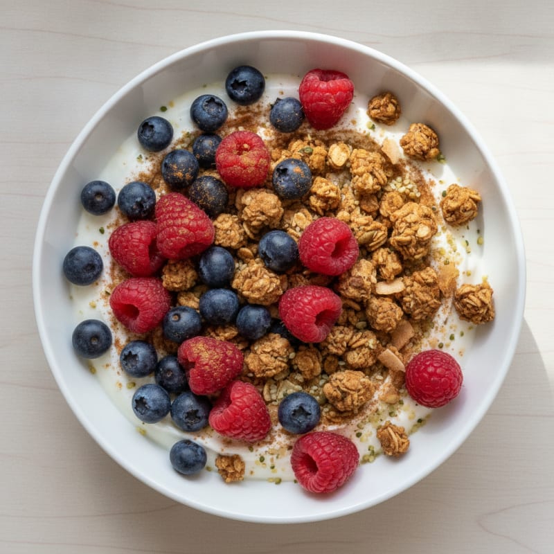 High-Protein Berry and Granola Yogurt Bowl