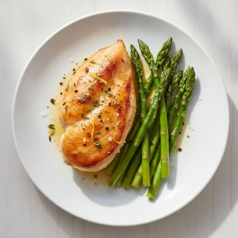 Lemon Herb Roasted Chicken with Asparagus