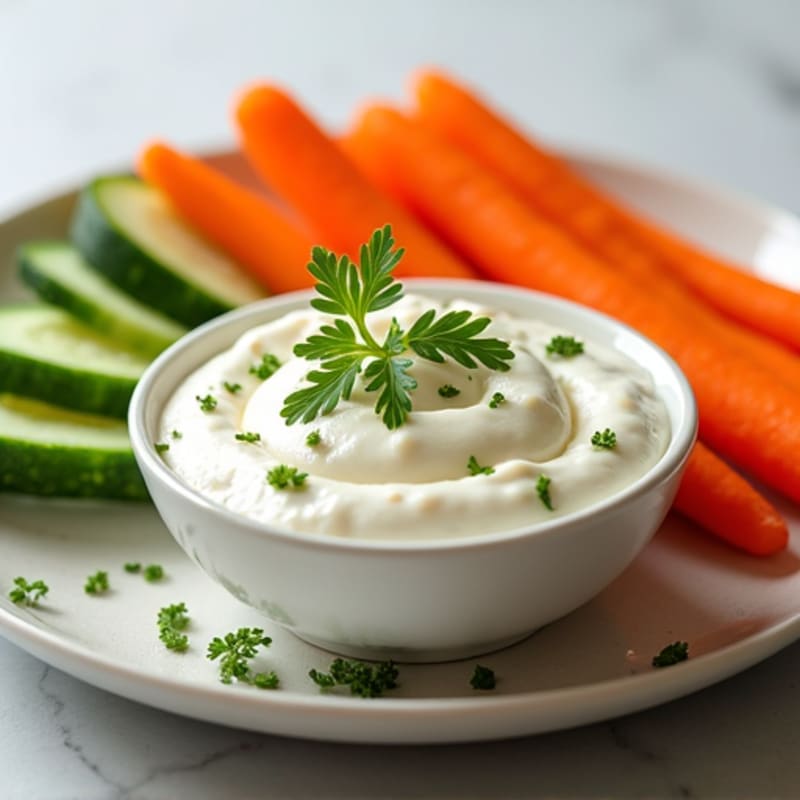 Silky White Bean Dip with Carrot and Cucumber Sticks
