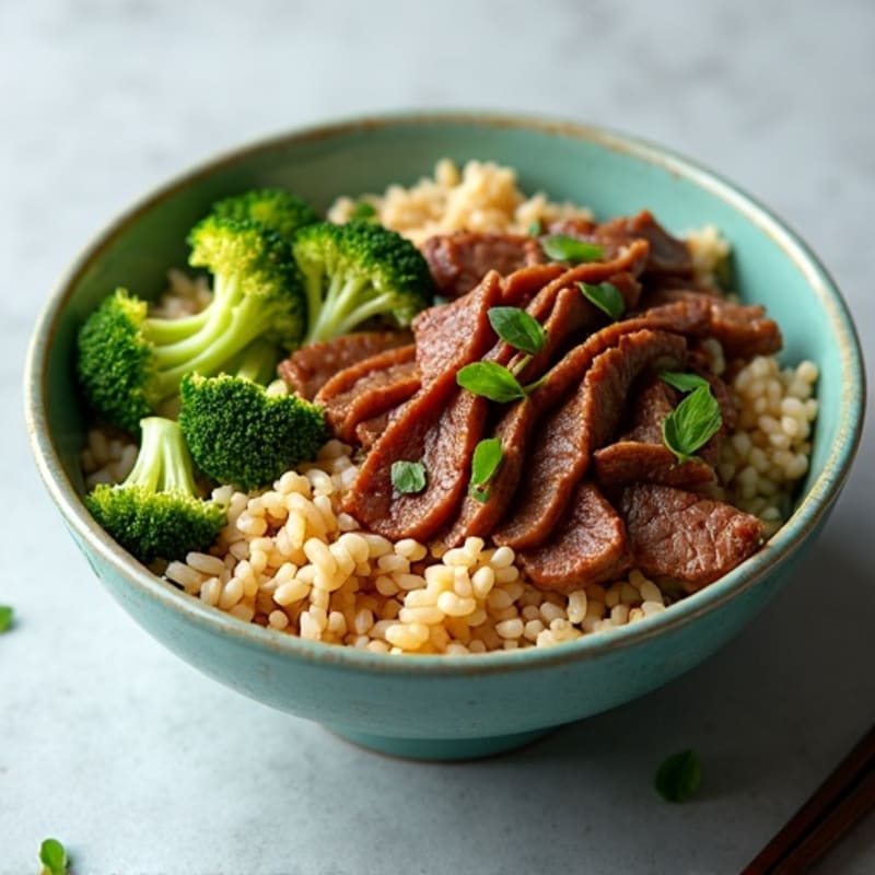 Ginger-Garlic Beef and Broccoli Rice Bowl