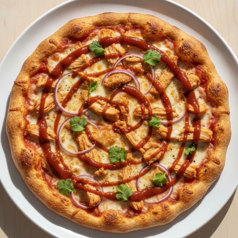 BBQ Chicken Pizza with Red Onion
