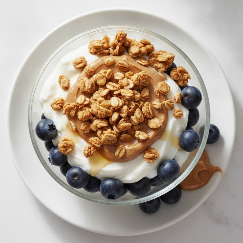 Creamy Greek Yogurt Parfait with Almond Butter and Berries