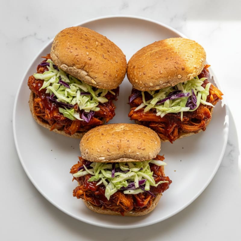 Slow-Cooked Shredded Chicken Sandwiches