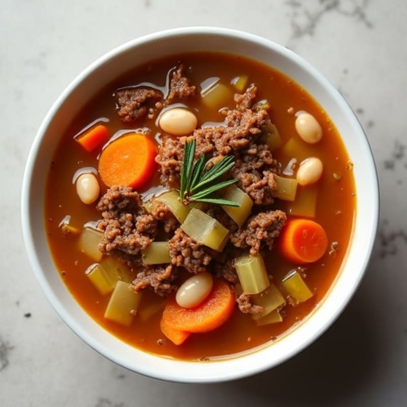 Hearty Caramelized Onion and Lean Beef Soup