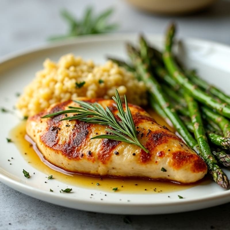 Herb-Roasted Chicken with Crispy Roasted Asparagus