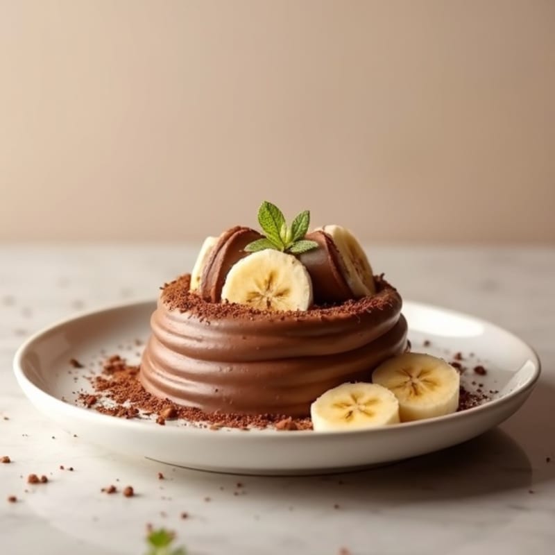 Silky Chocolate Protein Pudding with Sliced Banana