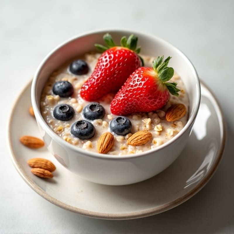 Creamy Oatmeal with Fresh Berries and Toasted Nuts
