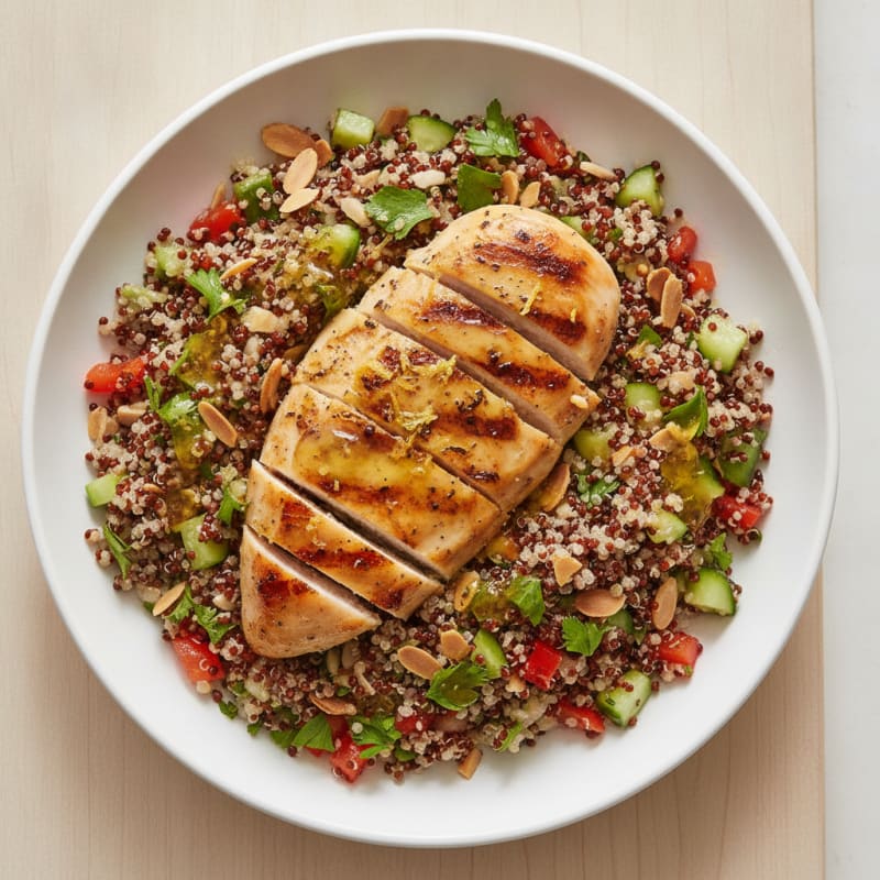 Grilled Chicken Breast with Crunchy Quinoa Salad