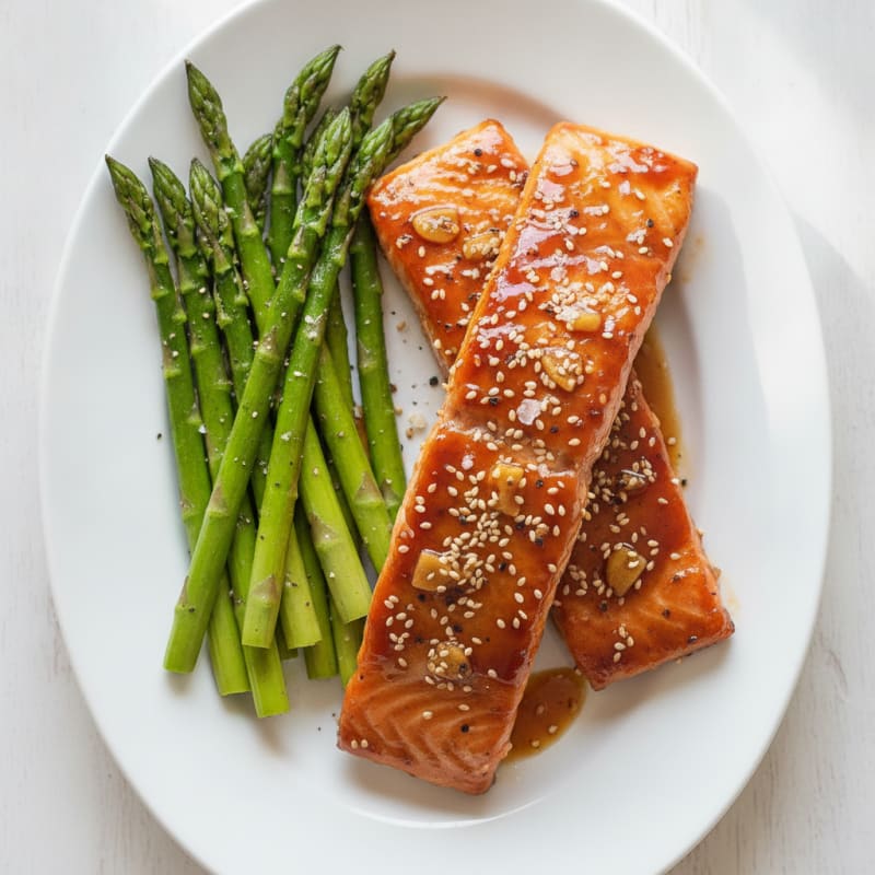 Teriyaki Glazed Salmon with Asparagus