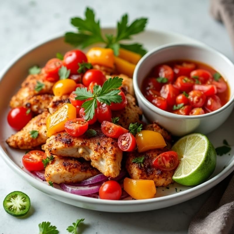 Crispy Sheet Pan Chicken Fajitas with Fresh Salsa
