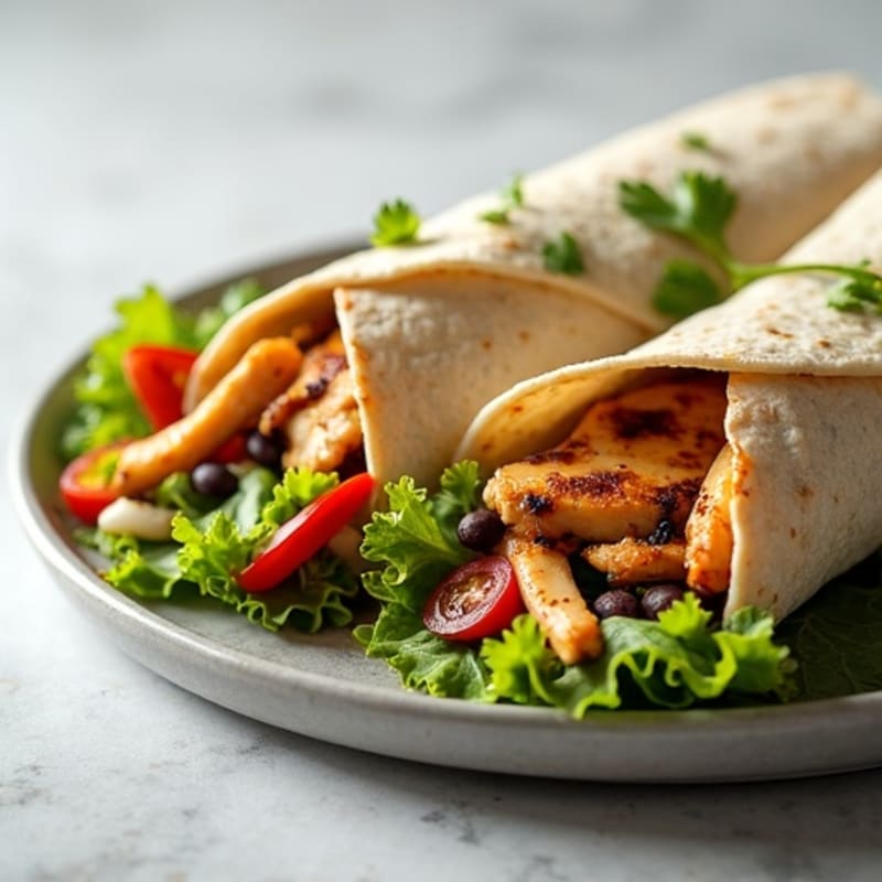 Cilantro-Lime Grilled Chicken Wrap with Black Bean Salad